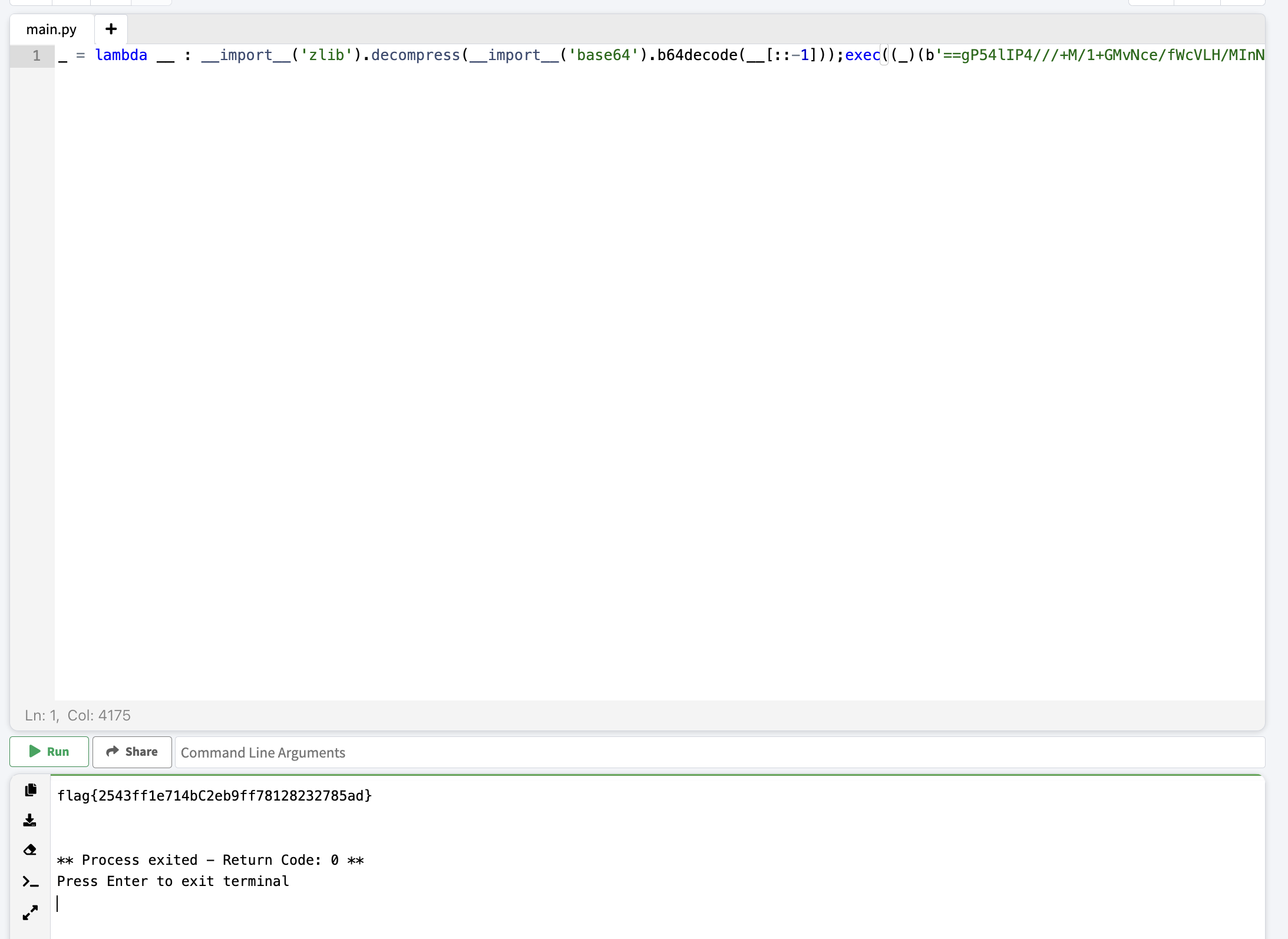 running it gave the flag