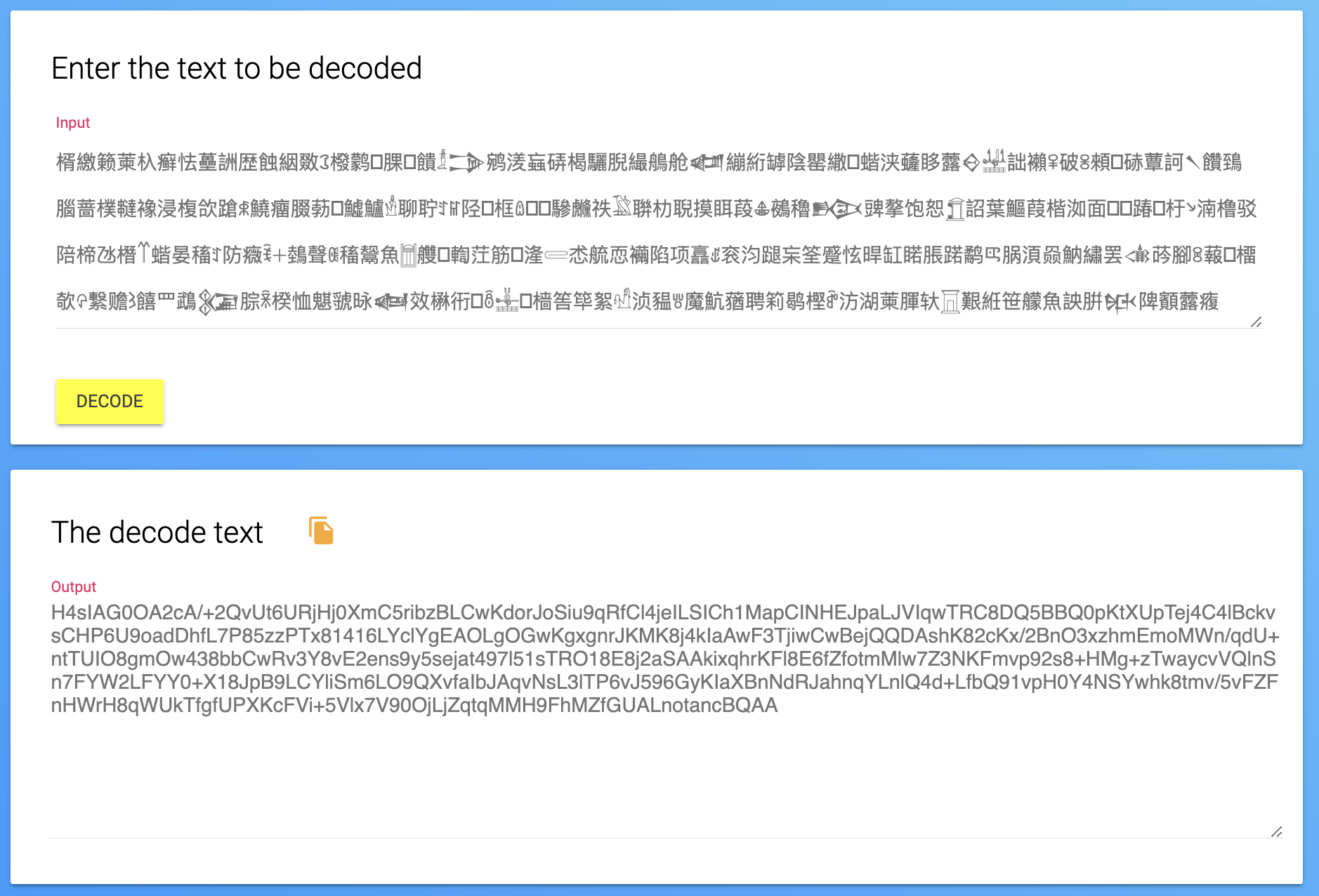 text that seems to be base64