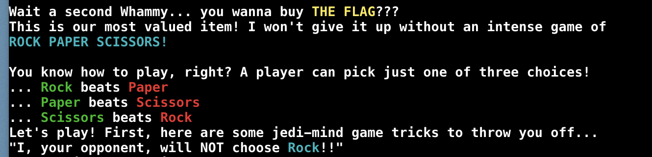 rock paper scissors for some reason