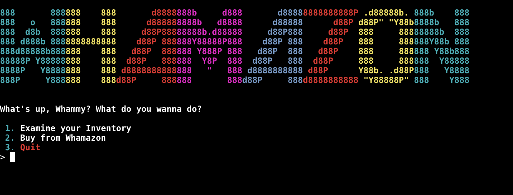 Whamazon Initial Impressions