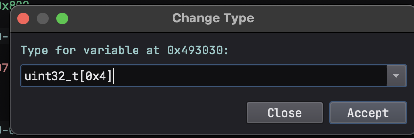 Image showing the change type menu